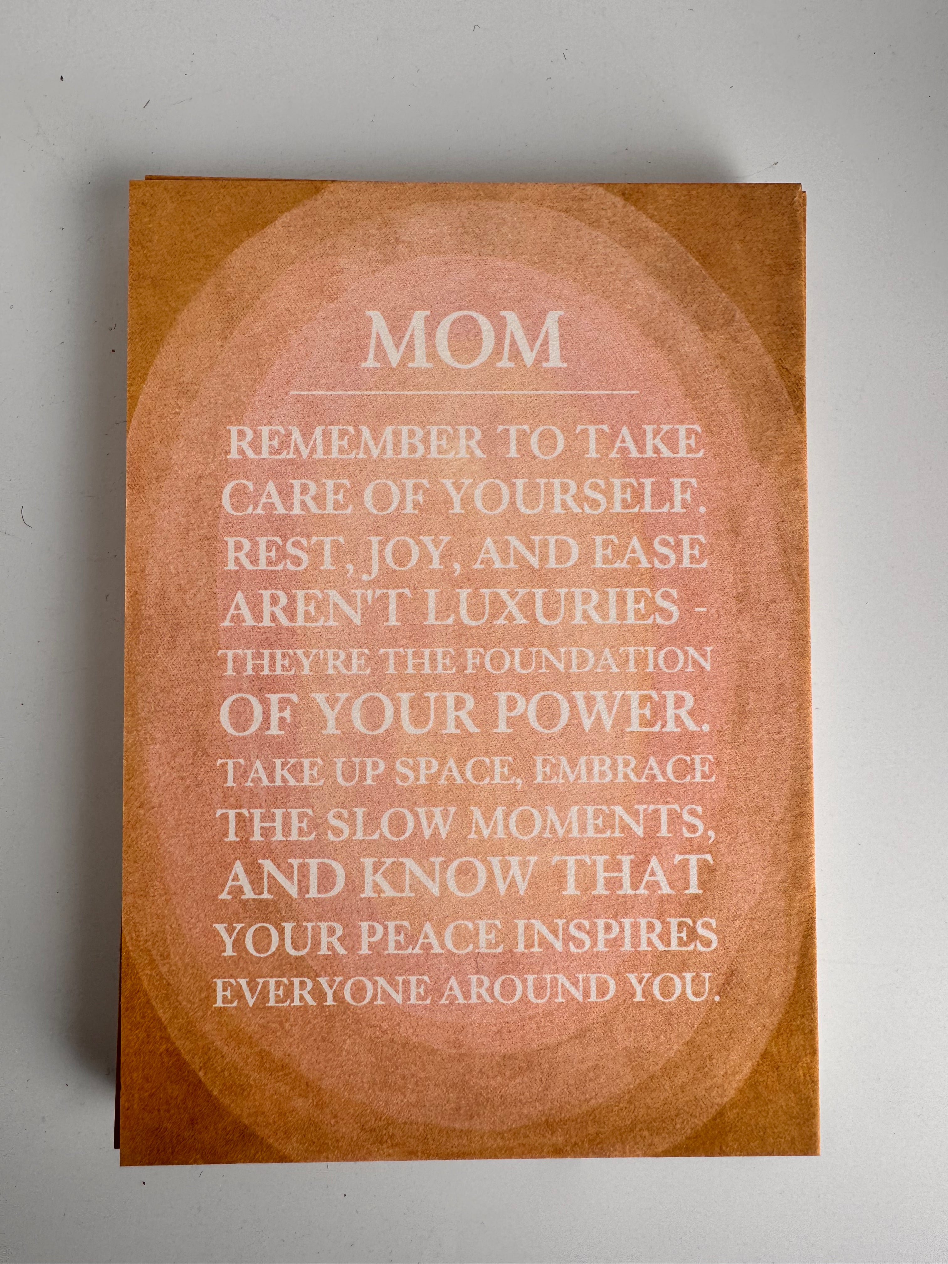 Wenskaart Mom - A self care reminder
